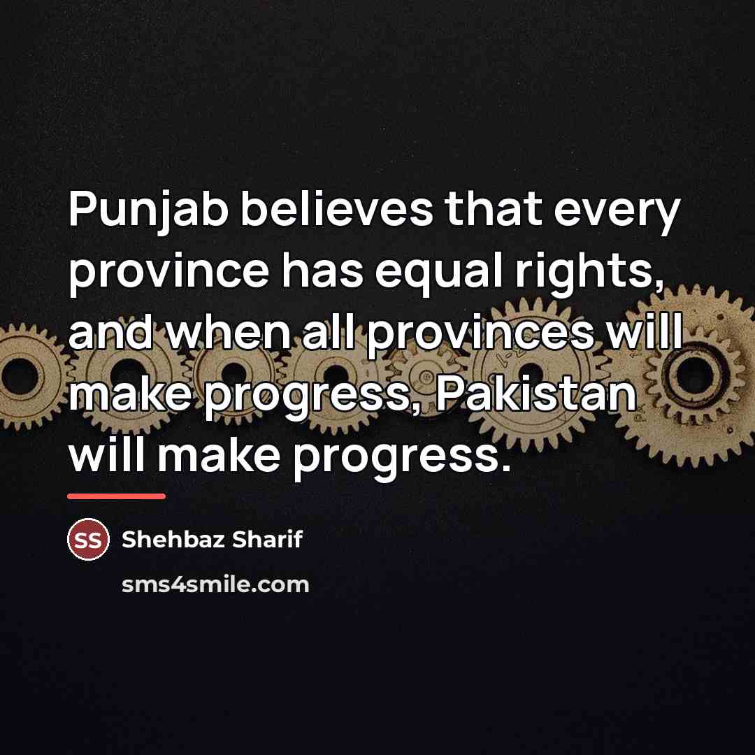 “Punjab believes that every province has equal rights, and when…” quote by Shehbaz Sharif