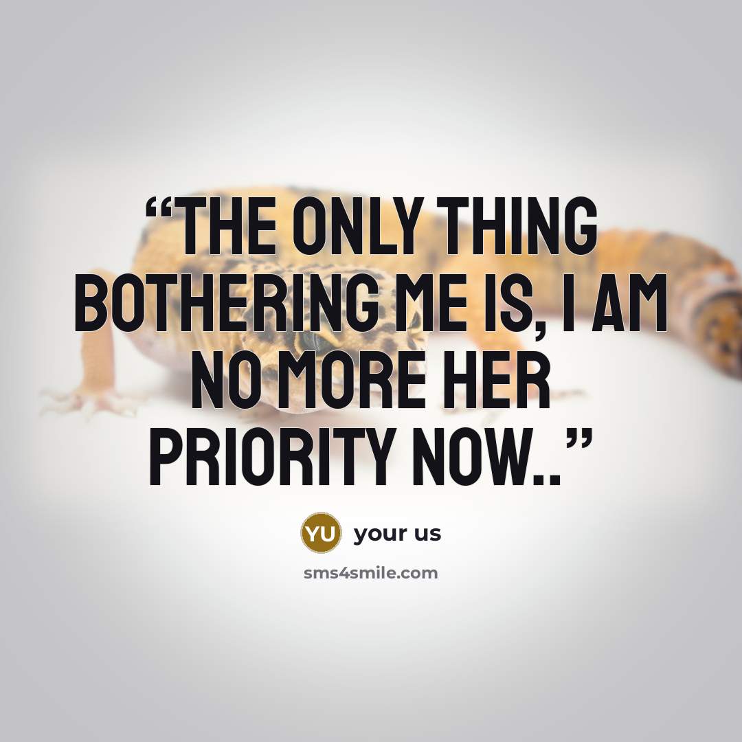“The only thing bothering me is, i am no more her priority now..” quote by your us