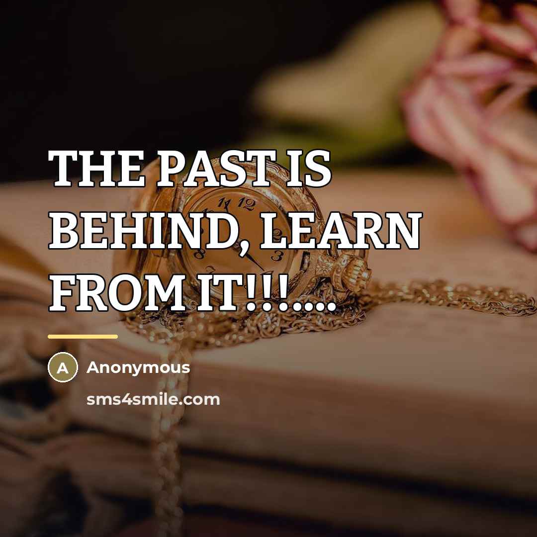 “THE PAST IS BEHIND, LEARN FROM IT!!!....…” quote by Anonymous