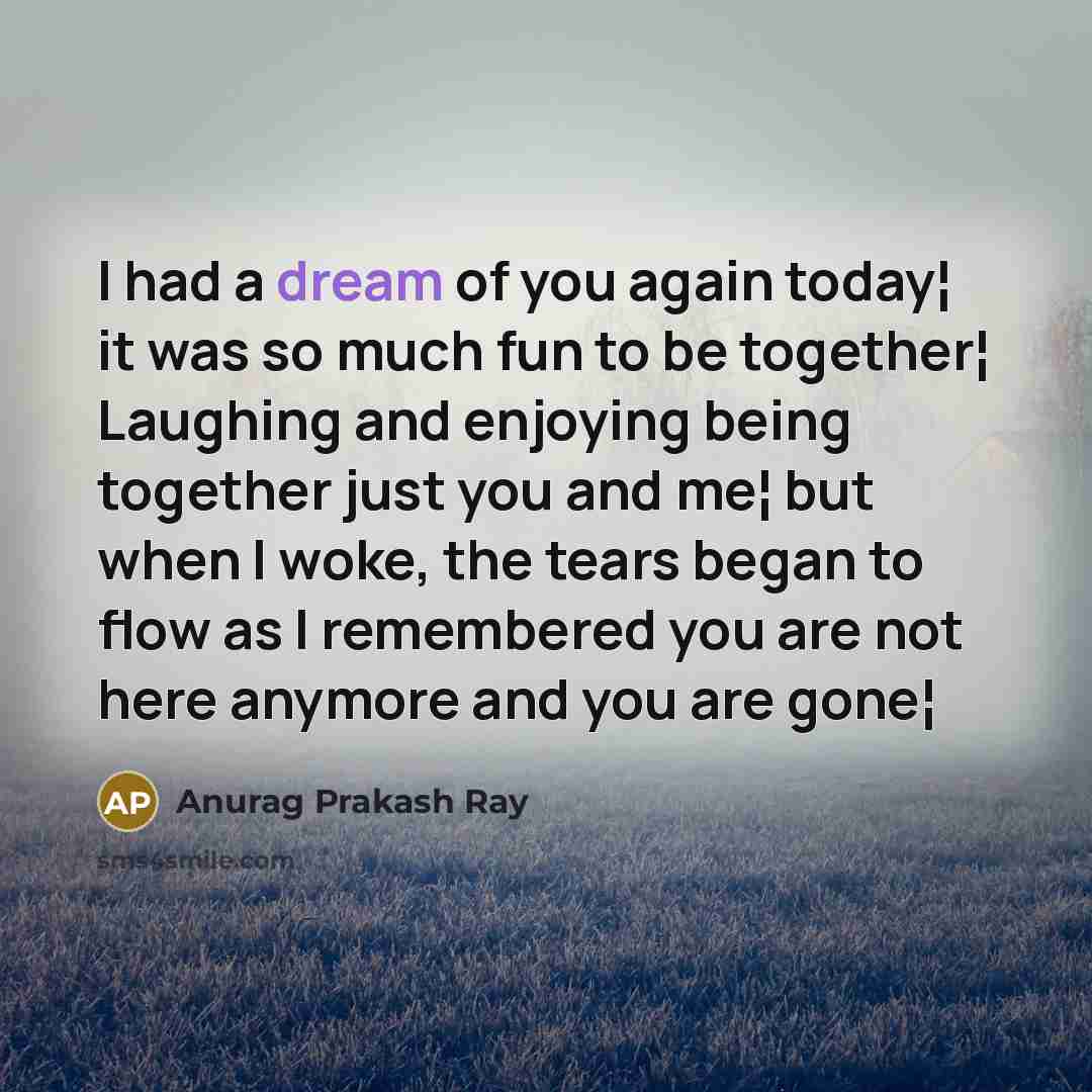 “I had a dream of you again today¦ it was…” quote by Anurag Prakash Ray