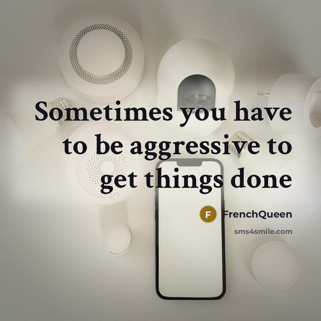 “Sometimes you have to be aggressive to get things done” quote by Frenchqueen