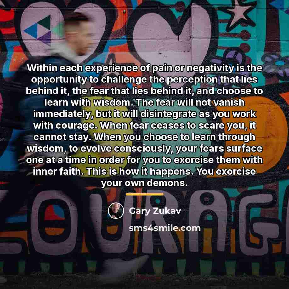 “Within each experience of pain or negativity is the opportunity…” quote by Gary Zukav