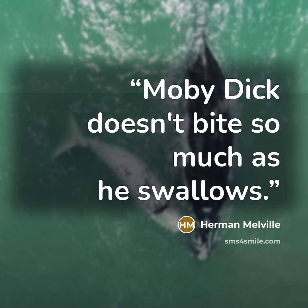 “Moby Dick doesn't bite so much as he swallows.” quote by Herman Melville