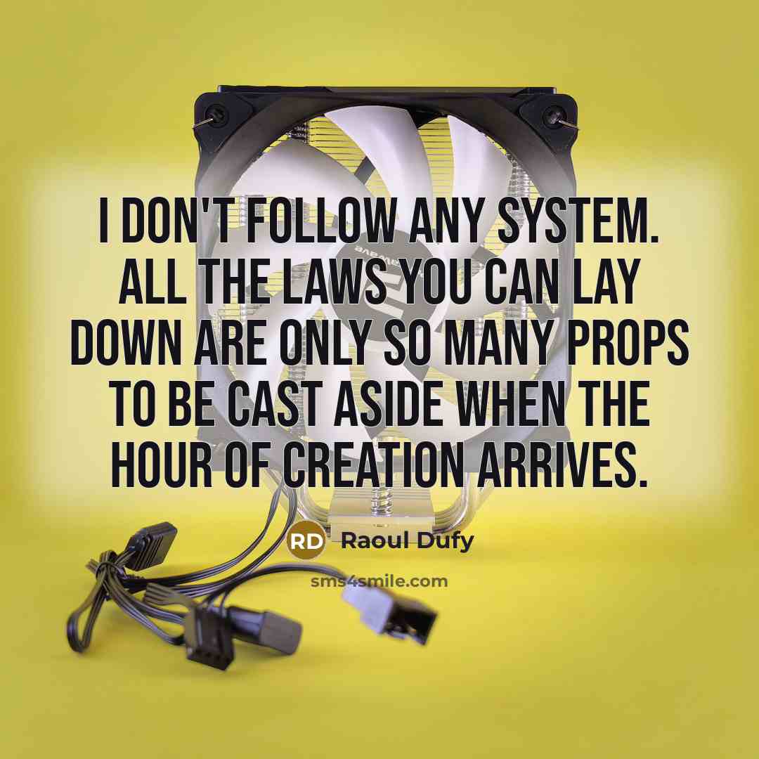 “I don't follow any system. All the laws you can…” quote by Raoul Dufy