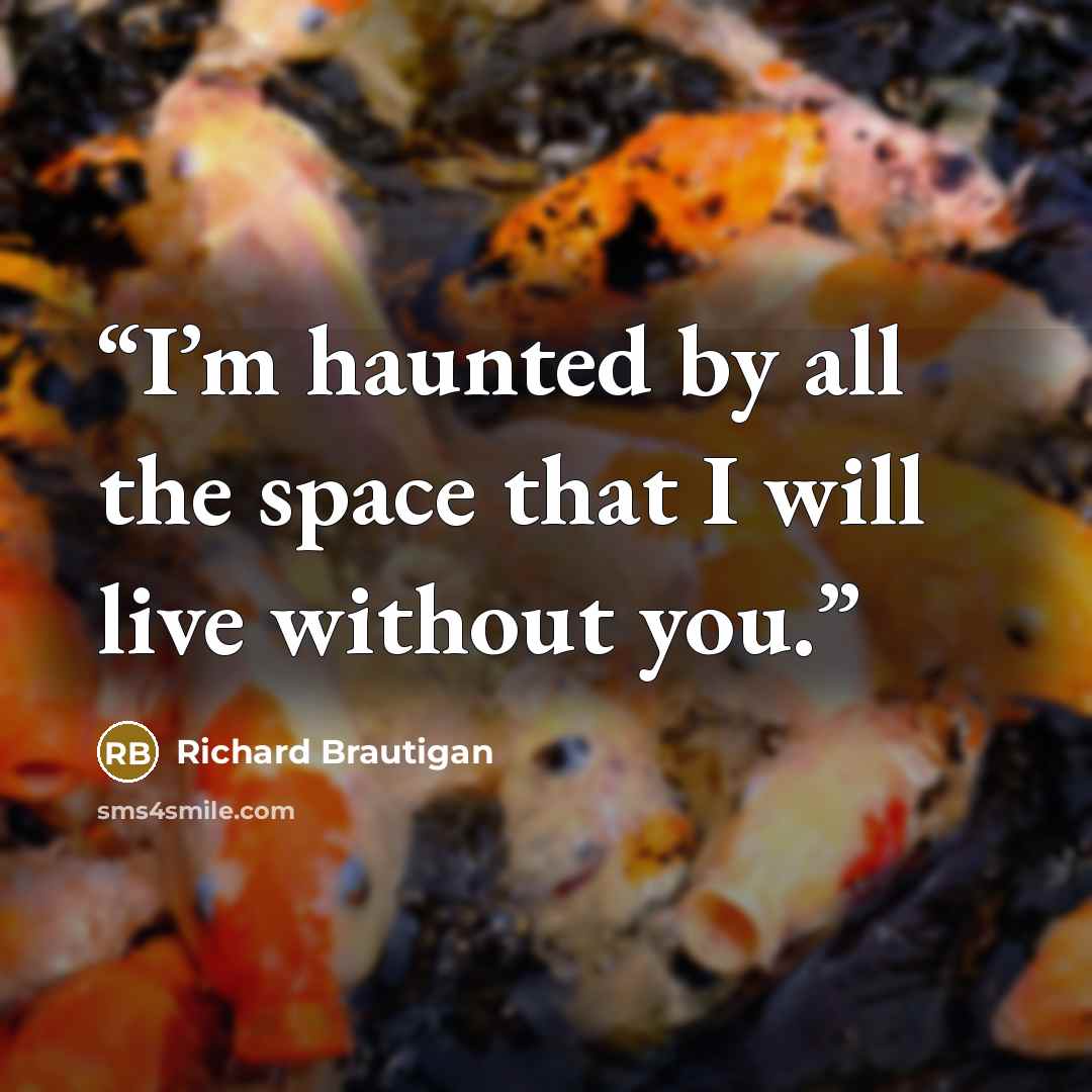 “I’m haunted by all the space that I will live without you.” quote by Richard Brautigan