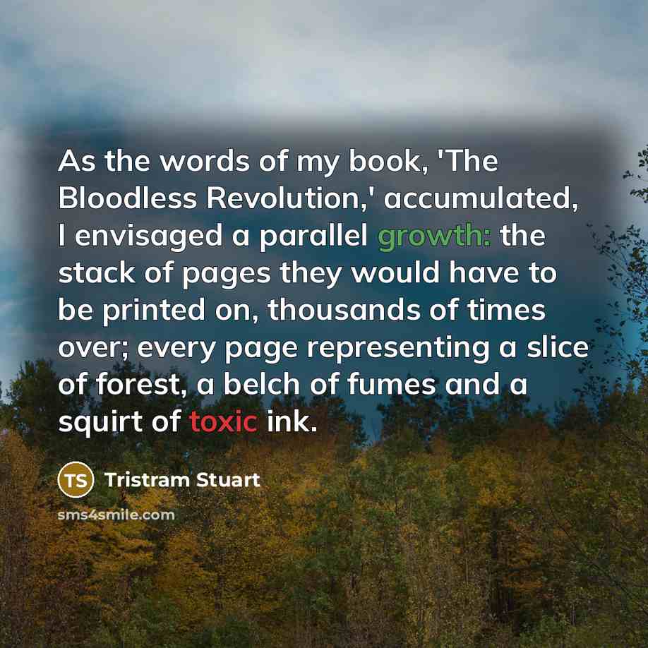 “As the words of my book, 'The Bloodless Revolution,' accumulated,…” quote by Tristram Stuart