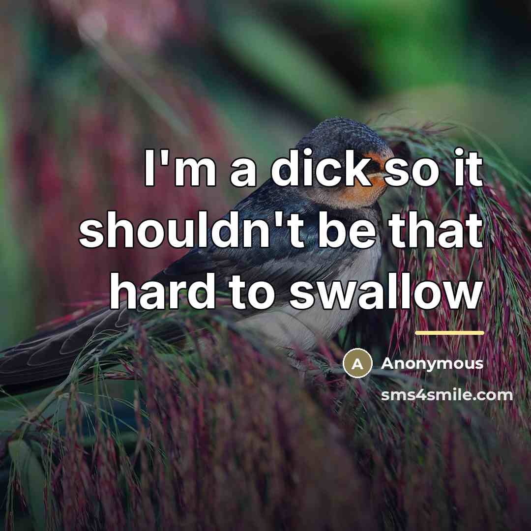 “I'm a dick so it shouldn't be that hard to…” quote by Anonymous