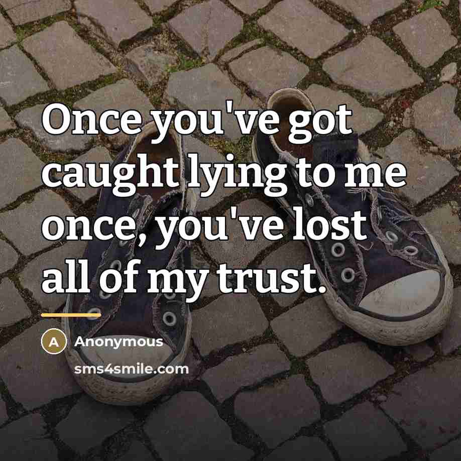 “Once you've got caught lying to me once, you've lost…” quote by Anonymous