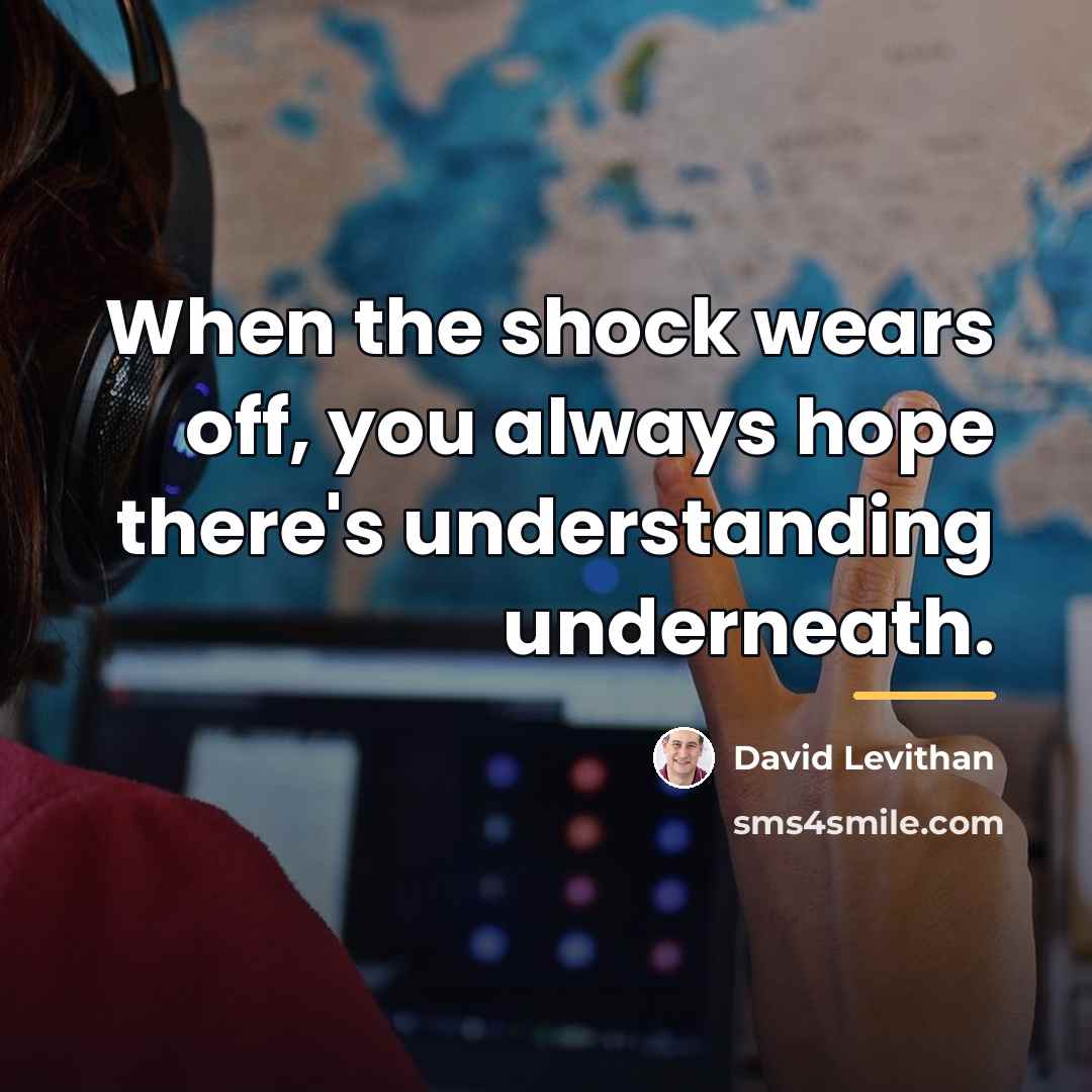 “When the shock wears off, you always hope there's understanding…” quote by David Levithan