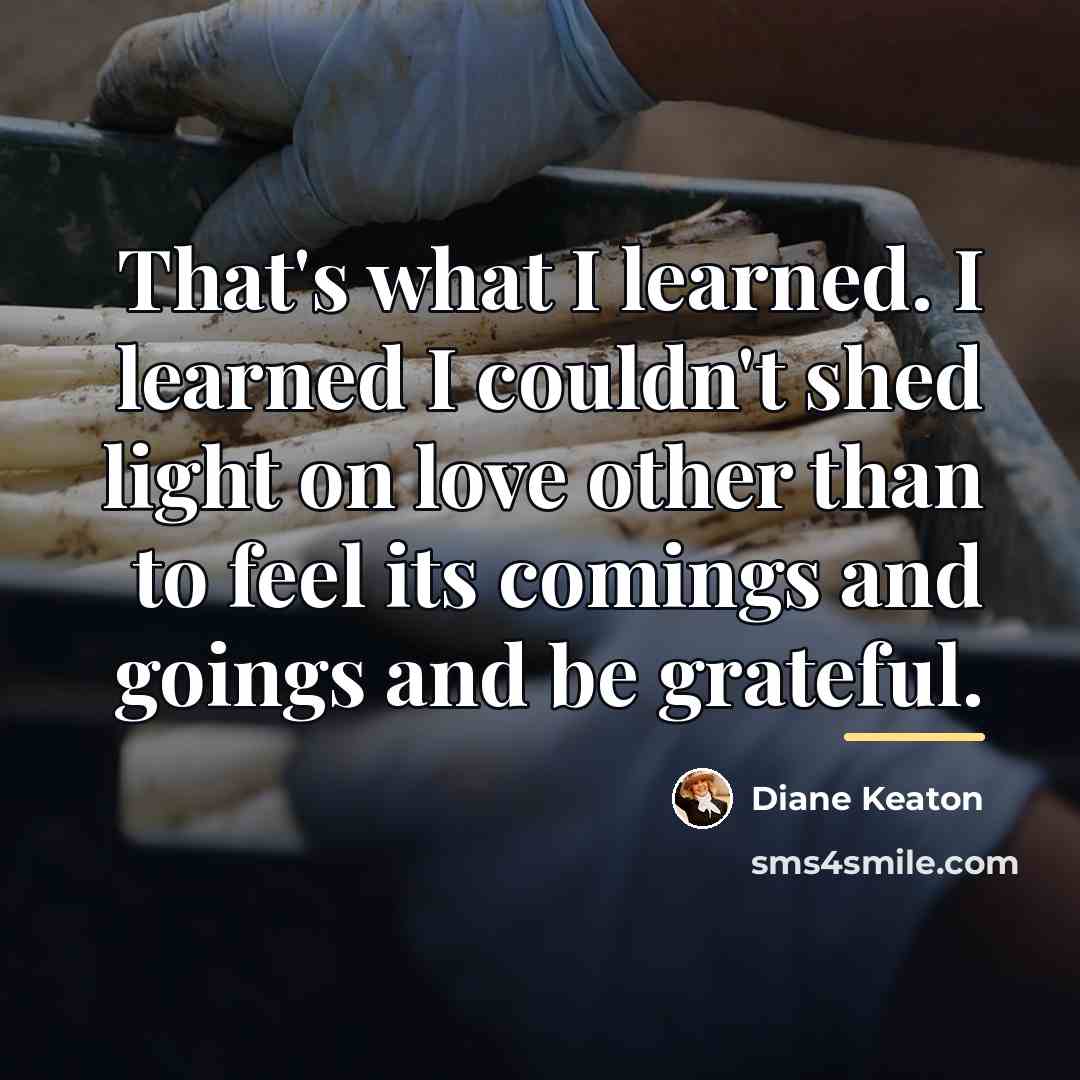 “That's what I learned. I learned I couldn't shed light…” quote by Diane Keaton