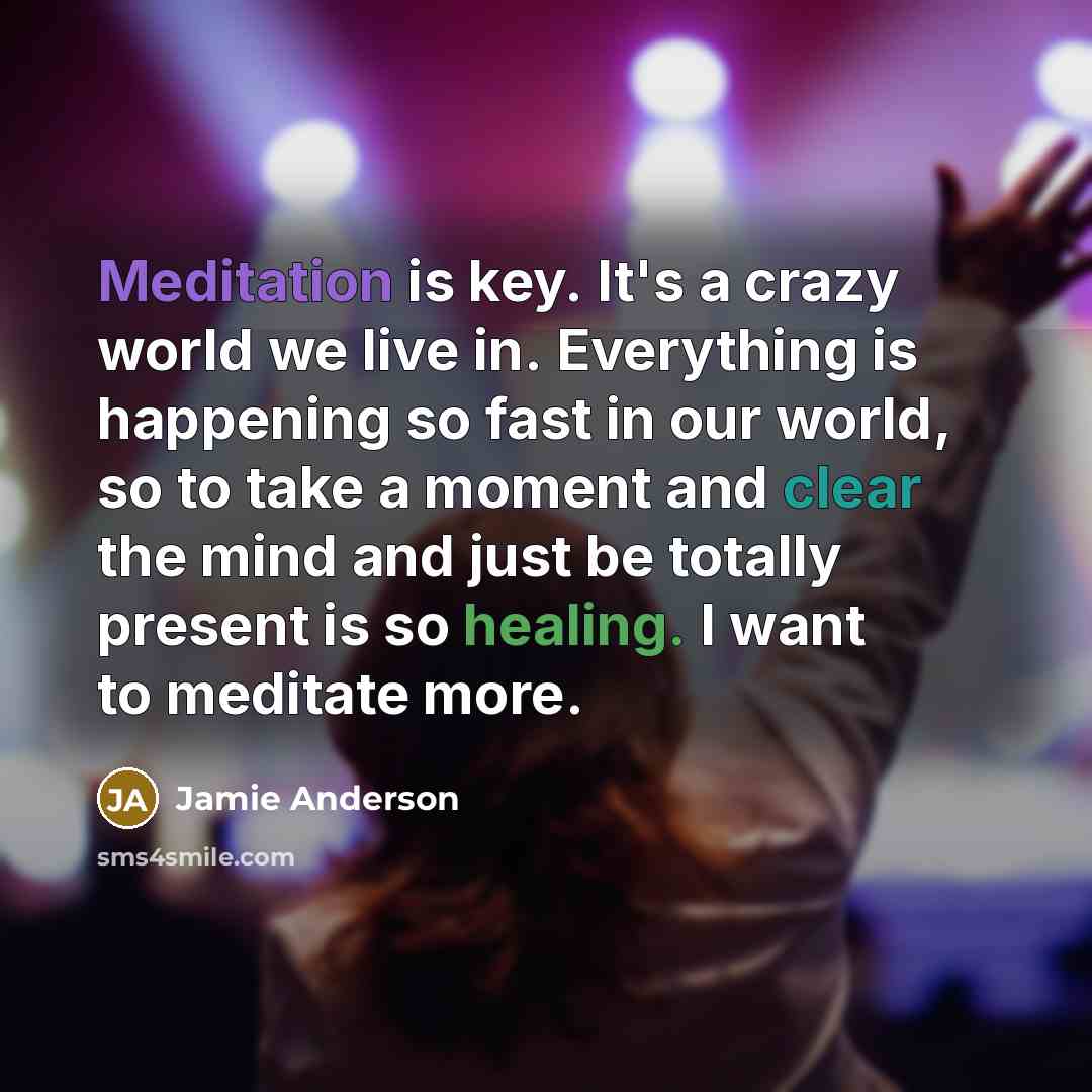 “Meditation is key. It's a crazy world we live in.…” quote by Jamie Anderson
