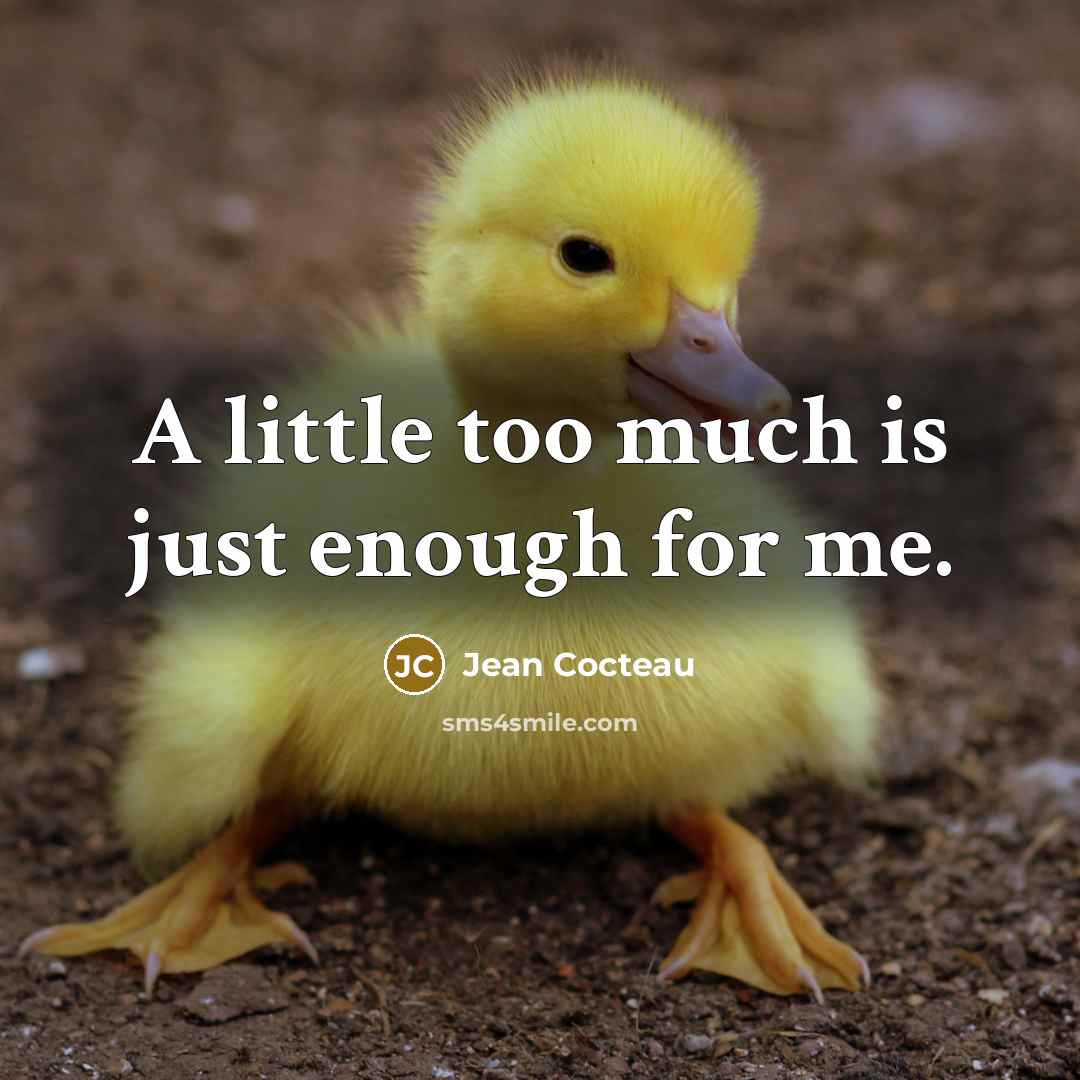 “A little too much is just enough for me.…” quote by Jean Cocteau