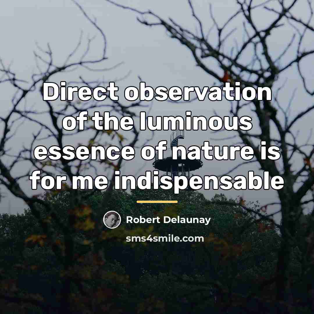 “Direct observation of the luminous essence of nature is for…” quote by Robert Delaunay