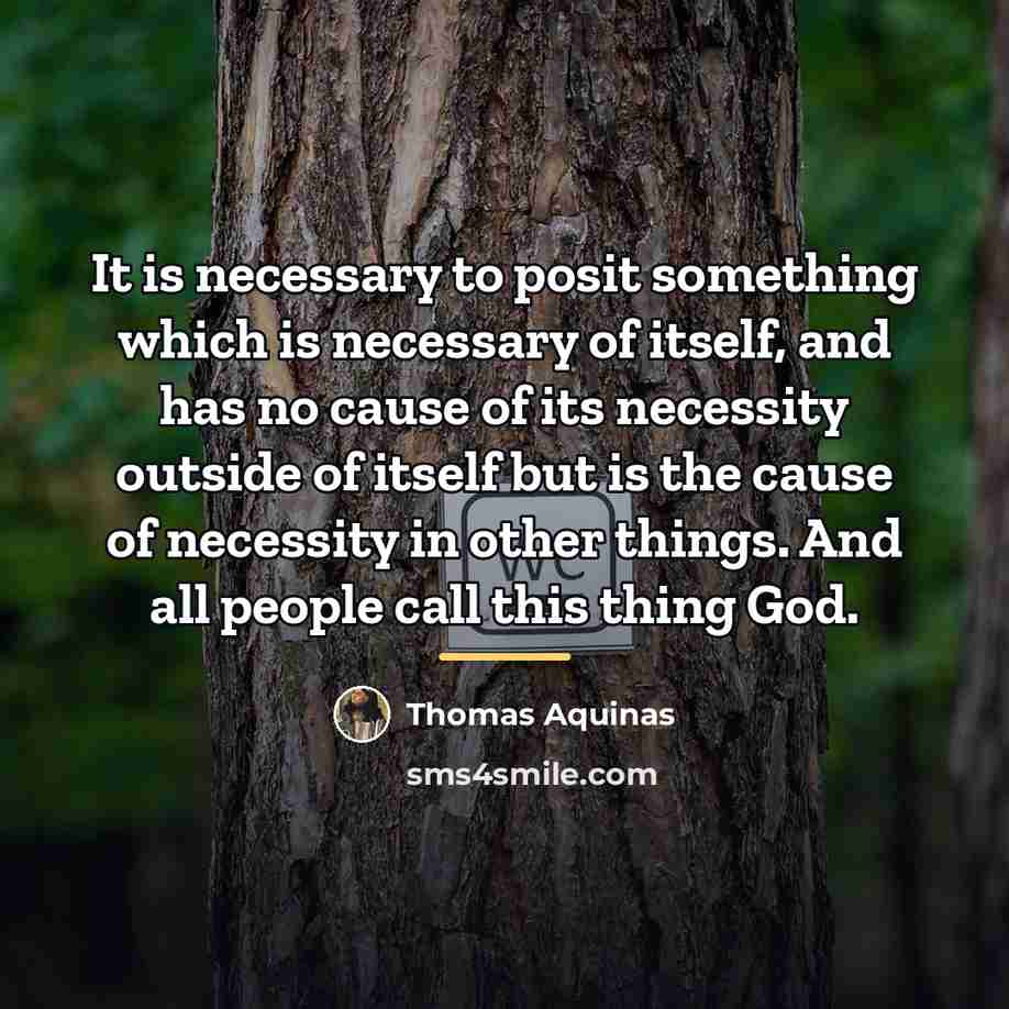 “It is necessary to posit something which is necessary of…” quote by Thomas Aquinas
