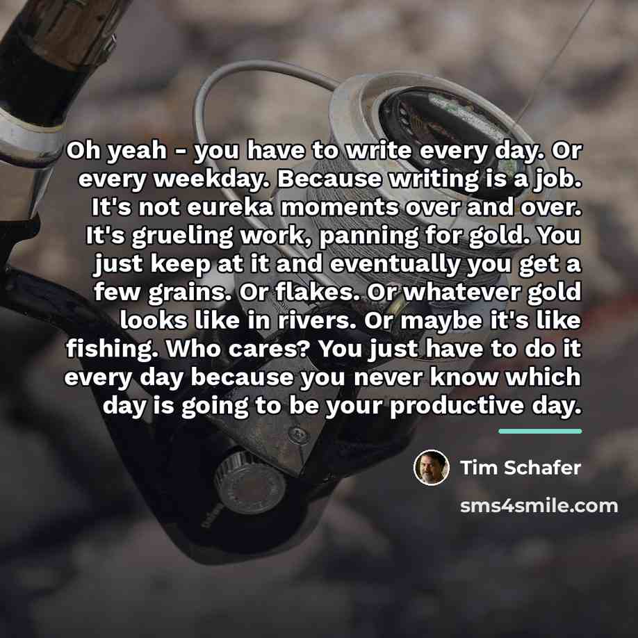 “Oh yeah - you have to write every day. Or…” quote by Tim Schafer