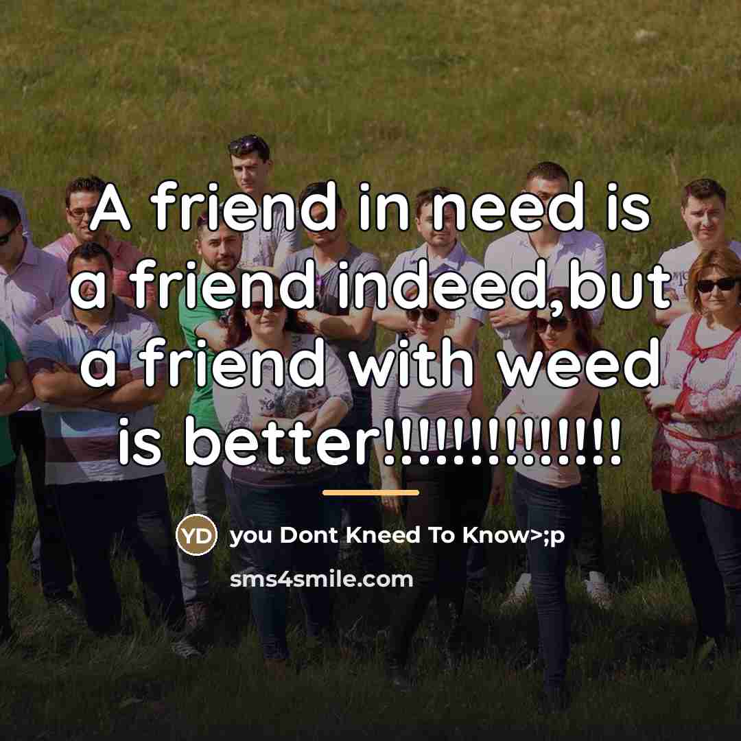 “A friend in need is a friend indeed,but a friend…” quote by you Dont Kneed To Know>;p