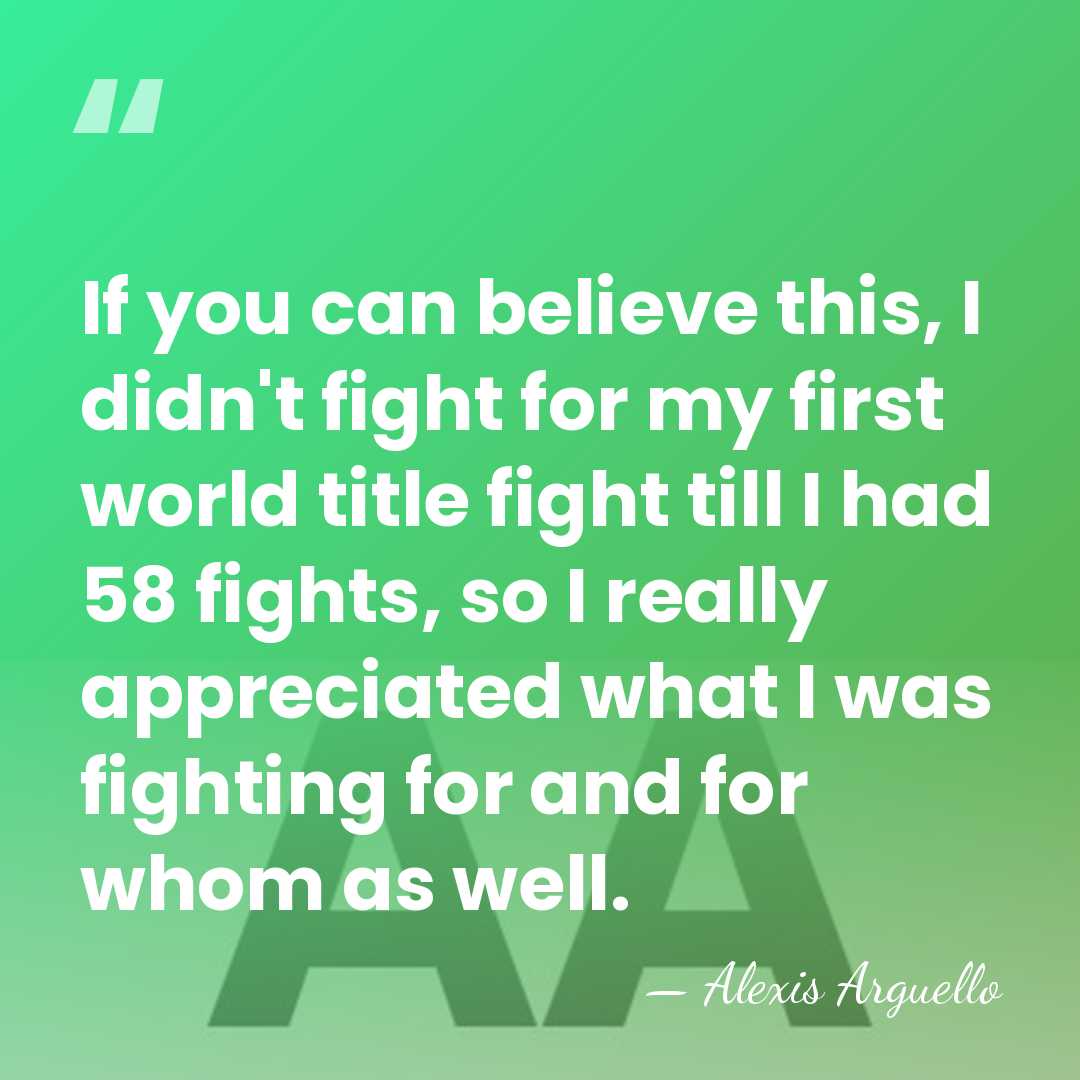 If you can believe this, I didn't fight for my first world&hellip; - Alexis Arguello
