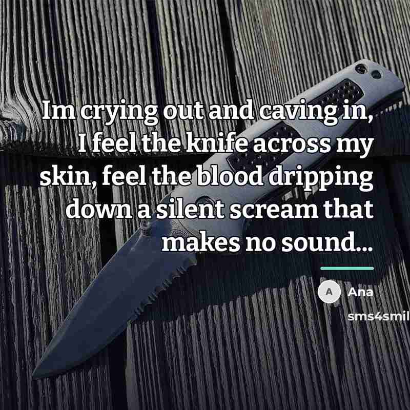 “Im crying out and caving in, I feel the knife…” quote by Ana