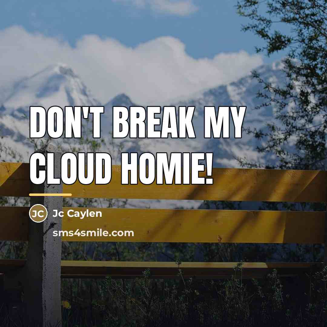 “Don't break my cloud homie!…” quote by Jc Caylen