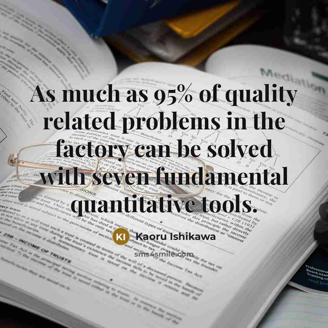 “As much as 95% of quality related problems in the…” quote by Kaoru Ishikawa