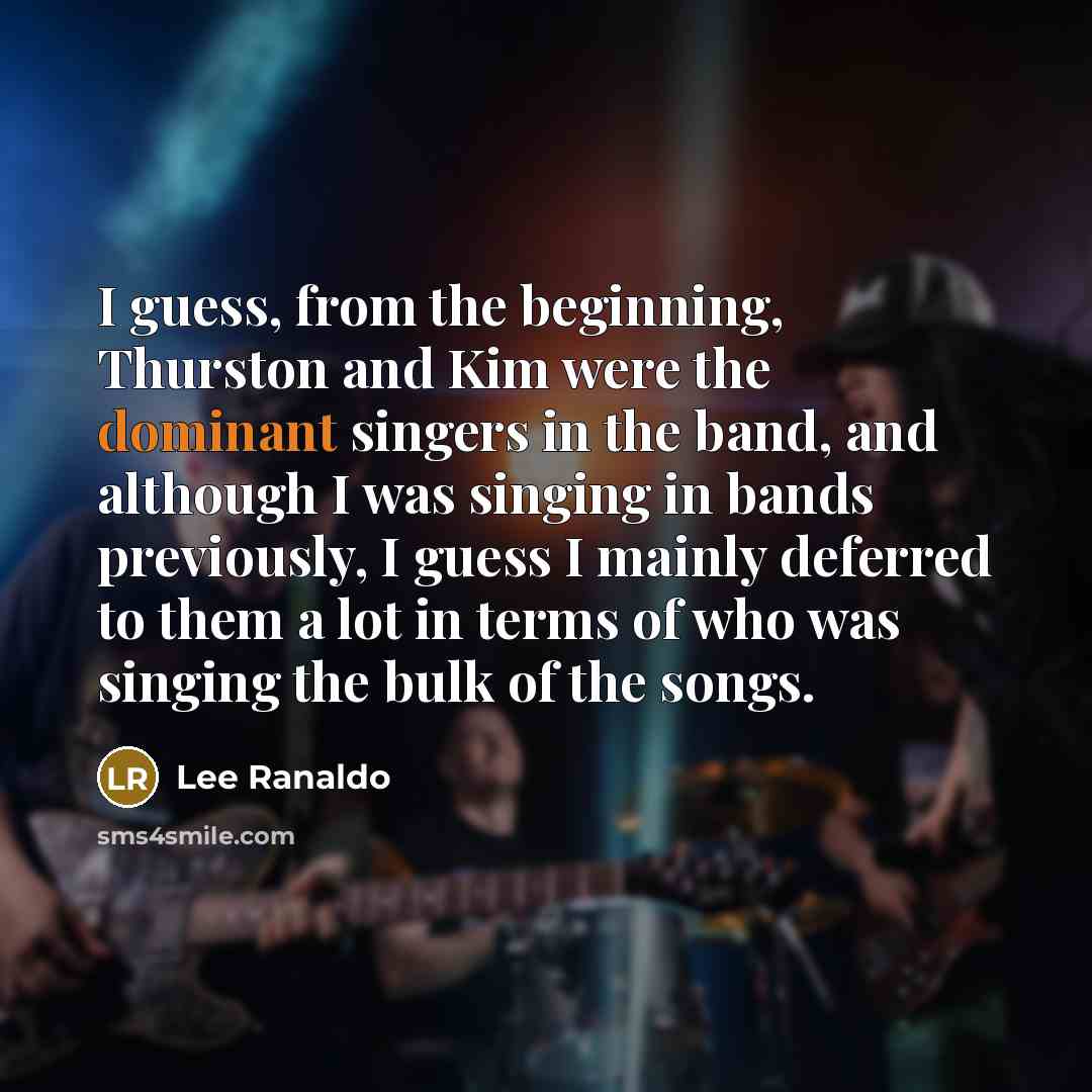 “I guess, from the beginning, Thurston and Kim were the…” quote by Lee Ranaldo