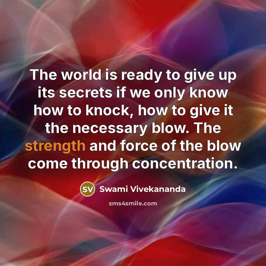 “The world is ready to give up its secrets if…” quote by Swami Vivekananda