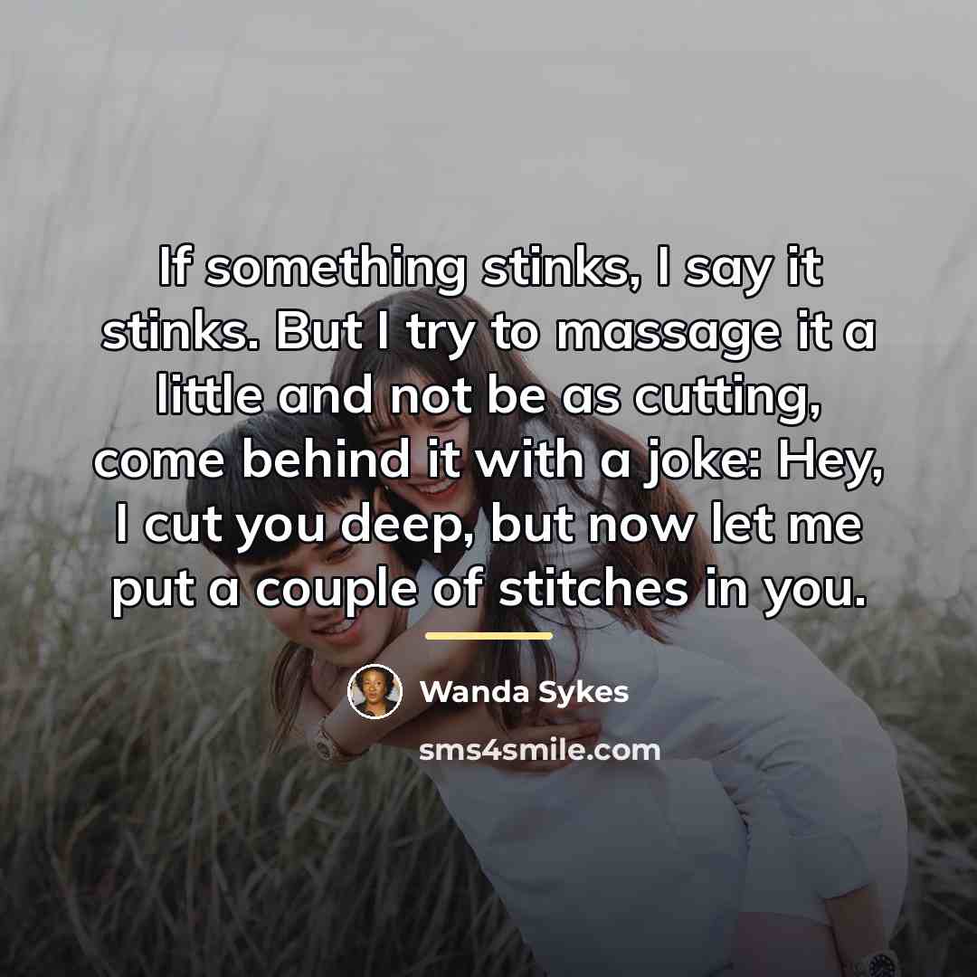“If something stinks, I say it stinks. But I try…” quote by Wanda Sykes