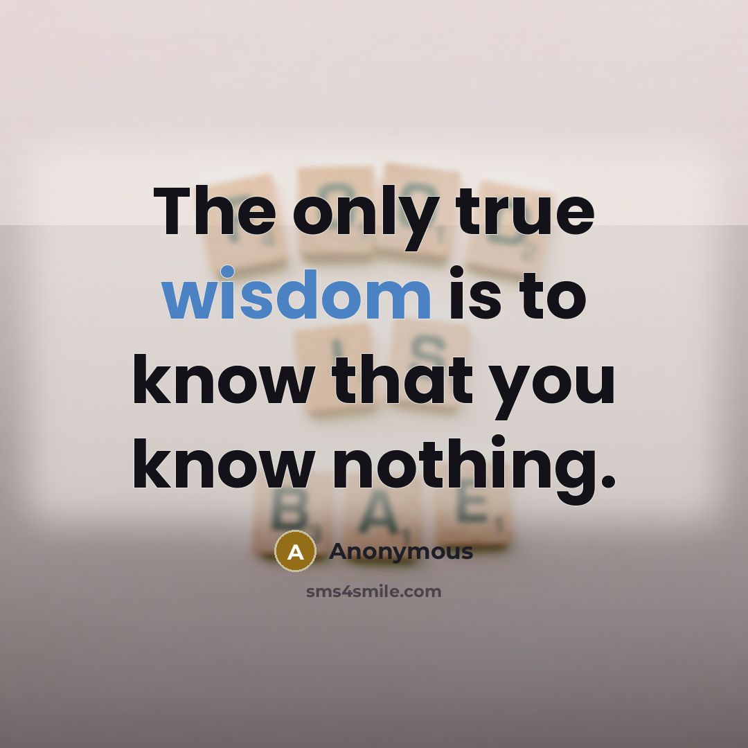 “The only true wisdom is to know that you know…” quote by Anonymous
