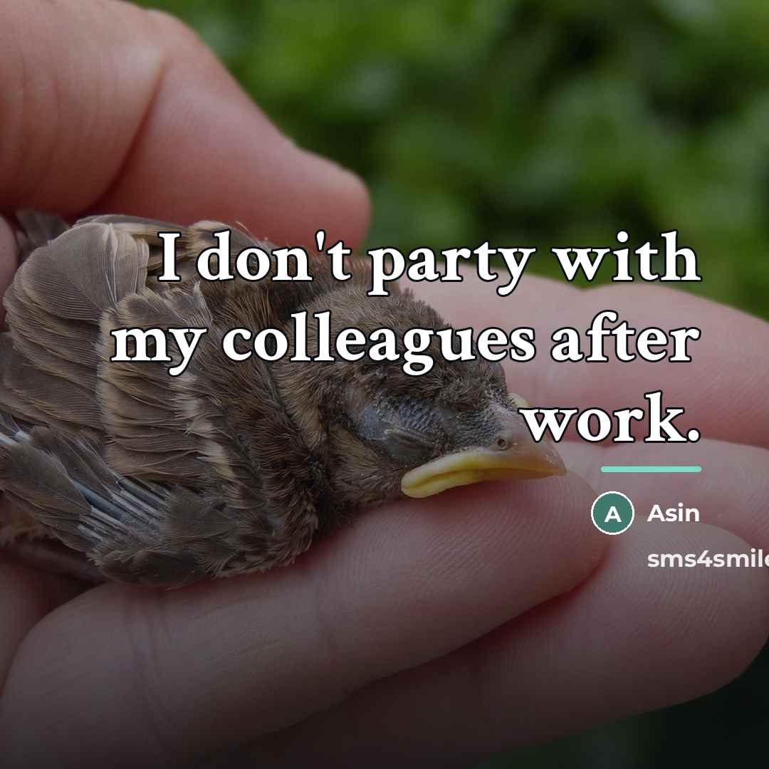 “I don't party with my colleagues after work.…” quote by Asin