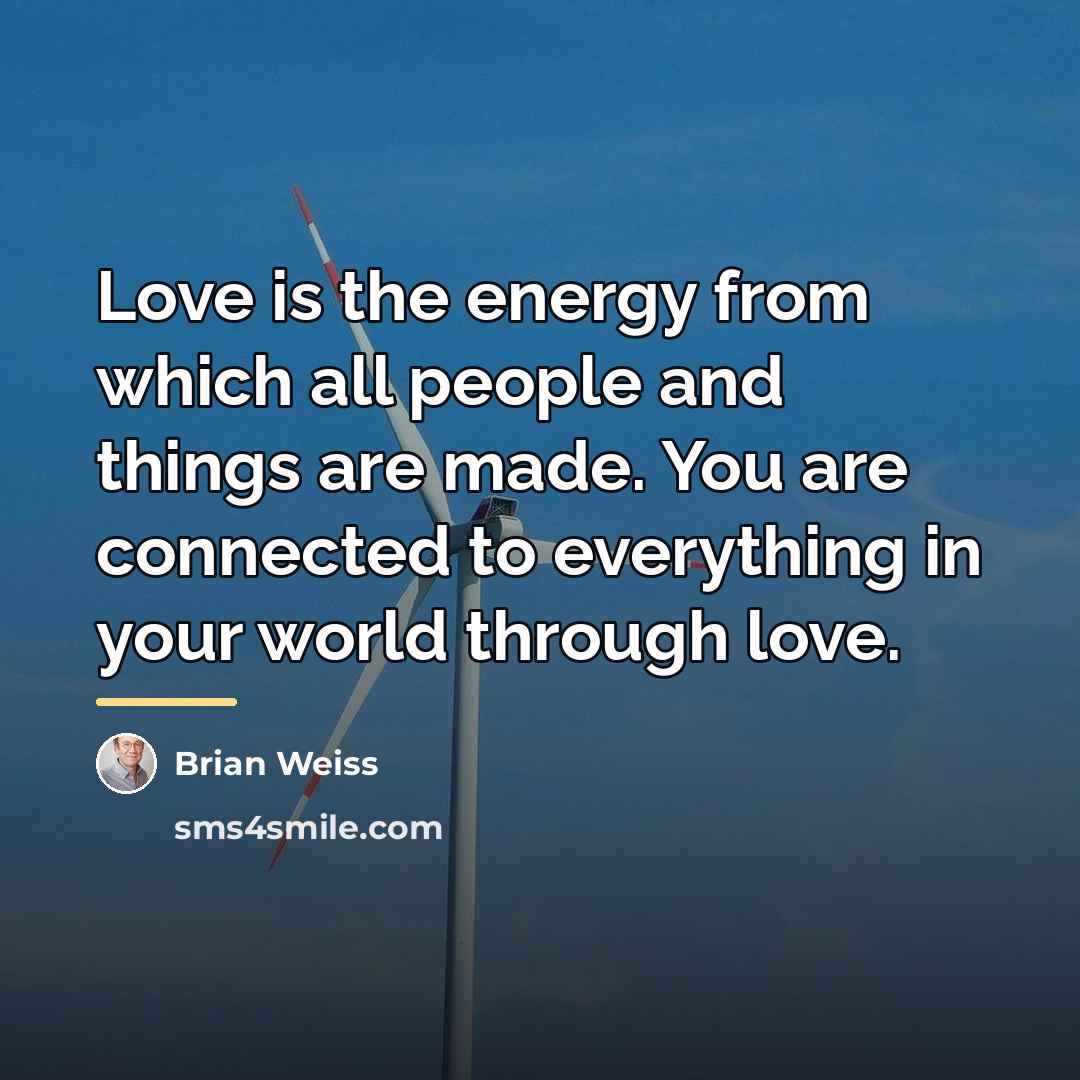 “Love is the energy from which all people and things…” quote by Brian Weiss