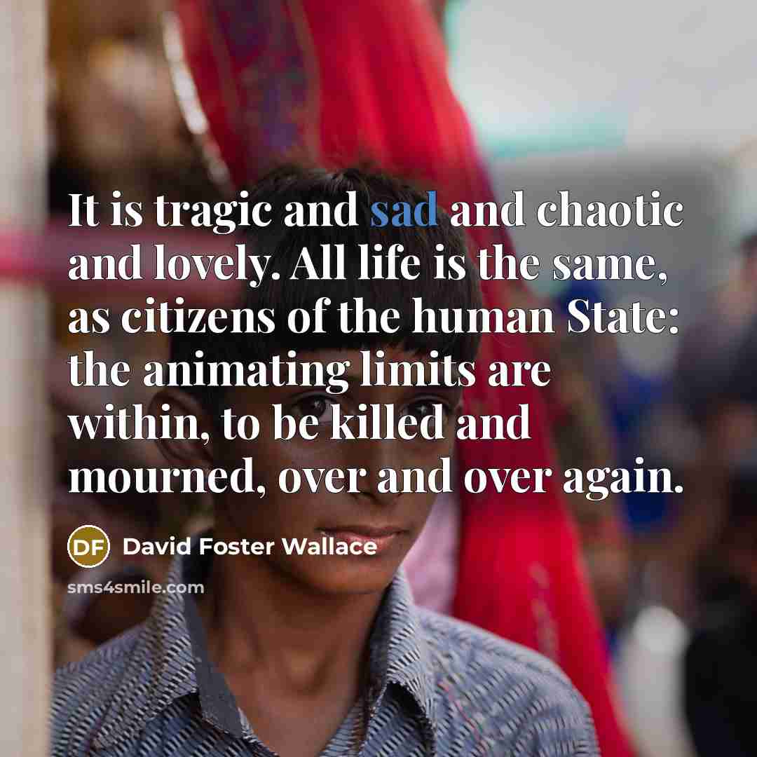“It is tragic and sad and chaotic and lovely. All…” quote by David Foster Wallace