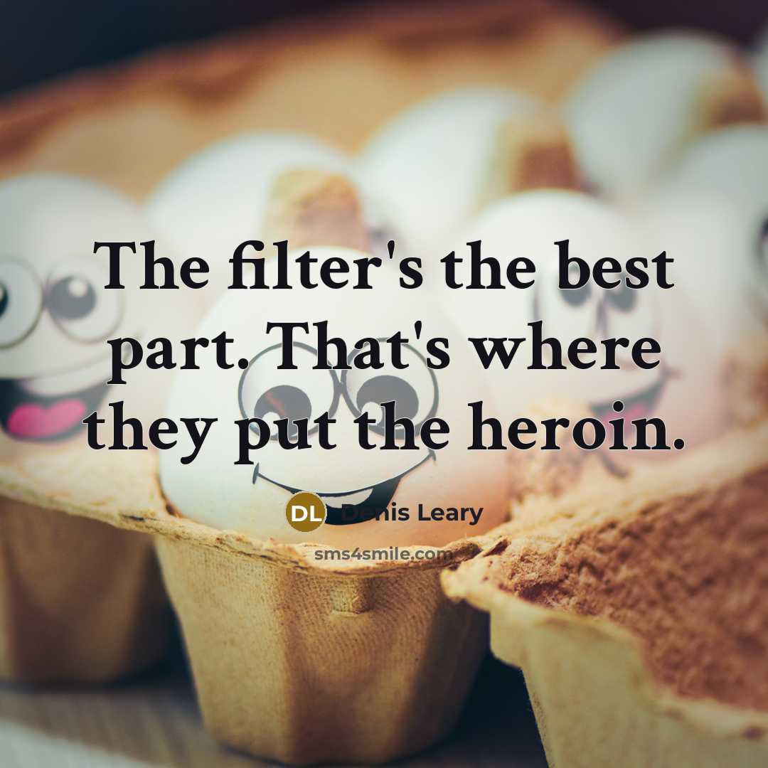 “The filter's the best part. That's where they put the…” quote by Denis Leary