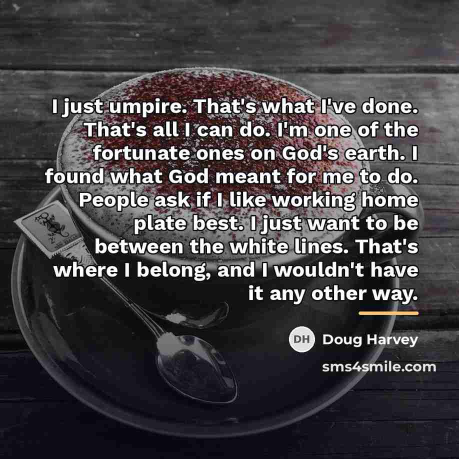 “I just umpire. That's what I've done. That's all I…” quote by Doug Harvey