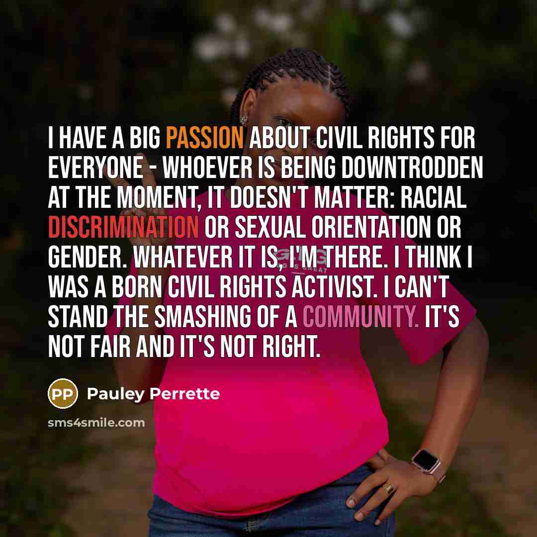 “I have a big passion about civil rights for everyone…” quote by Pauley Perrette