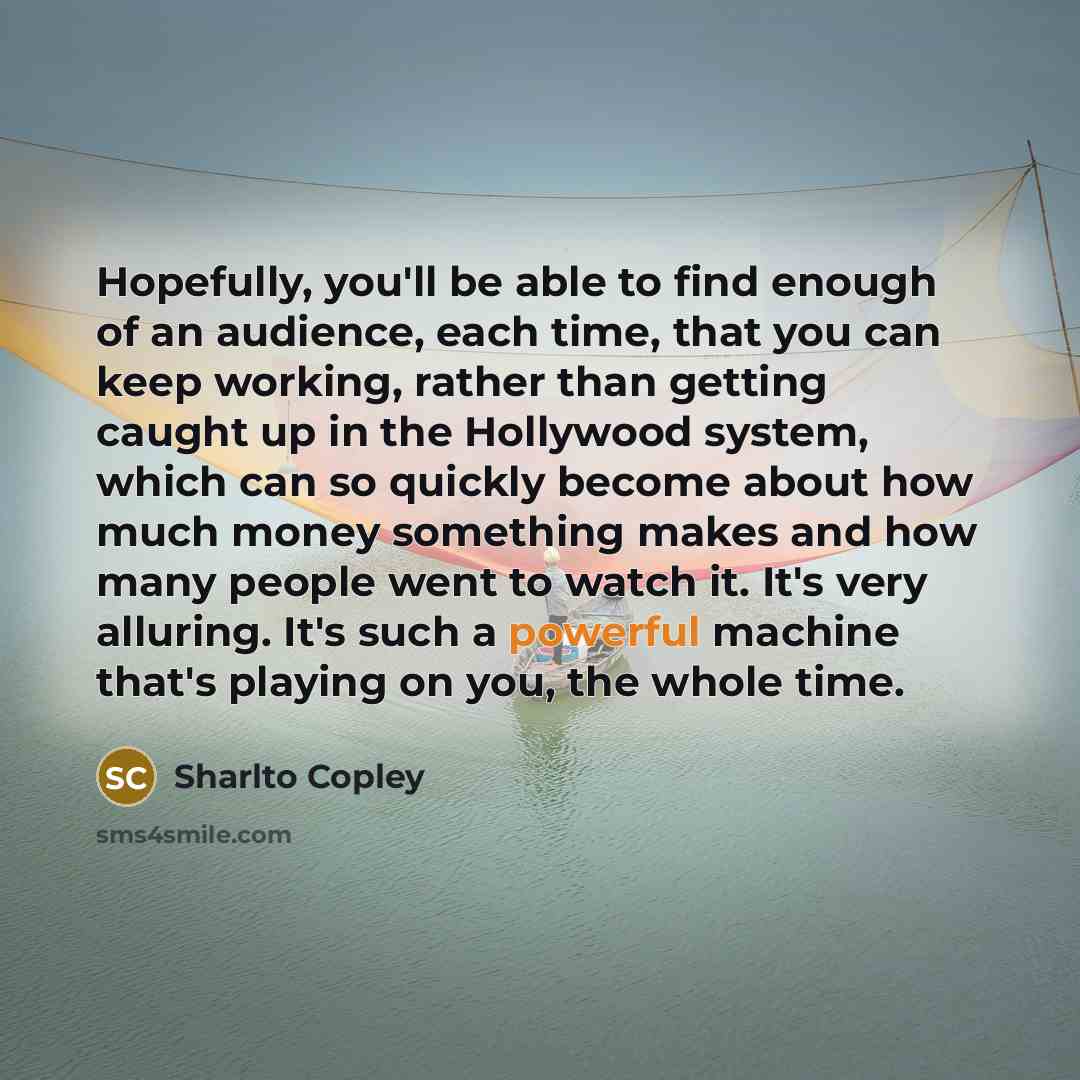 “Hopefully, you'll be able to find enough of an audience,…” quote by Sharlto Copley