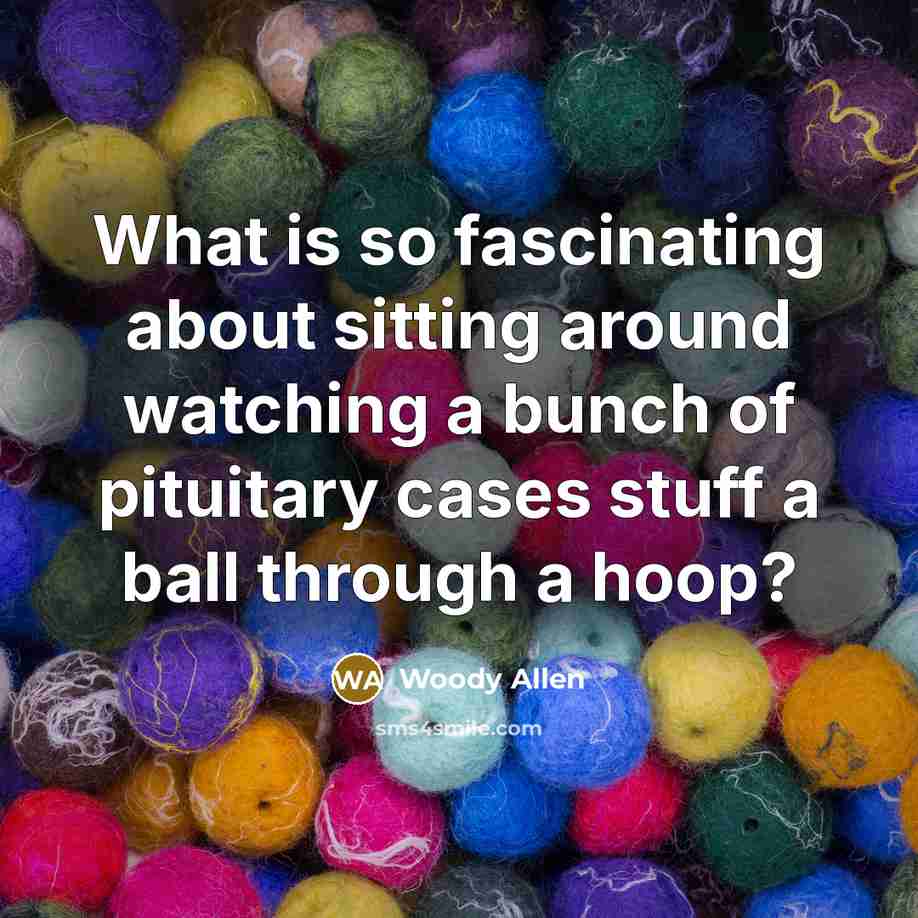 “What is so fascinating about sitting around watching a bunch…” quote by Woody Allen