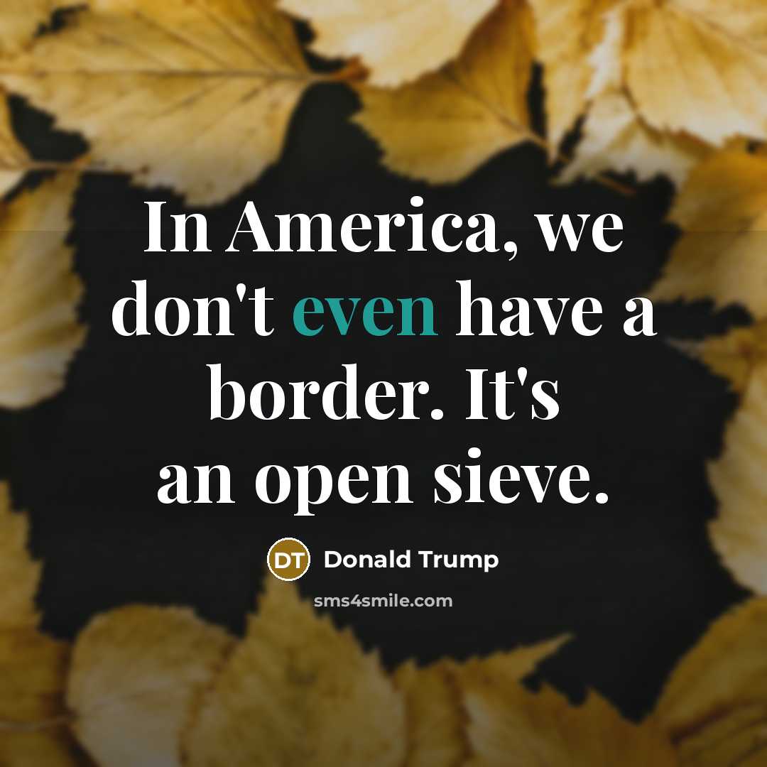 “In America, we don't even have a border. It's an…” quote by Donald Trump