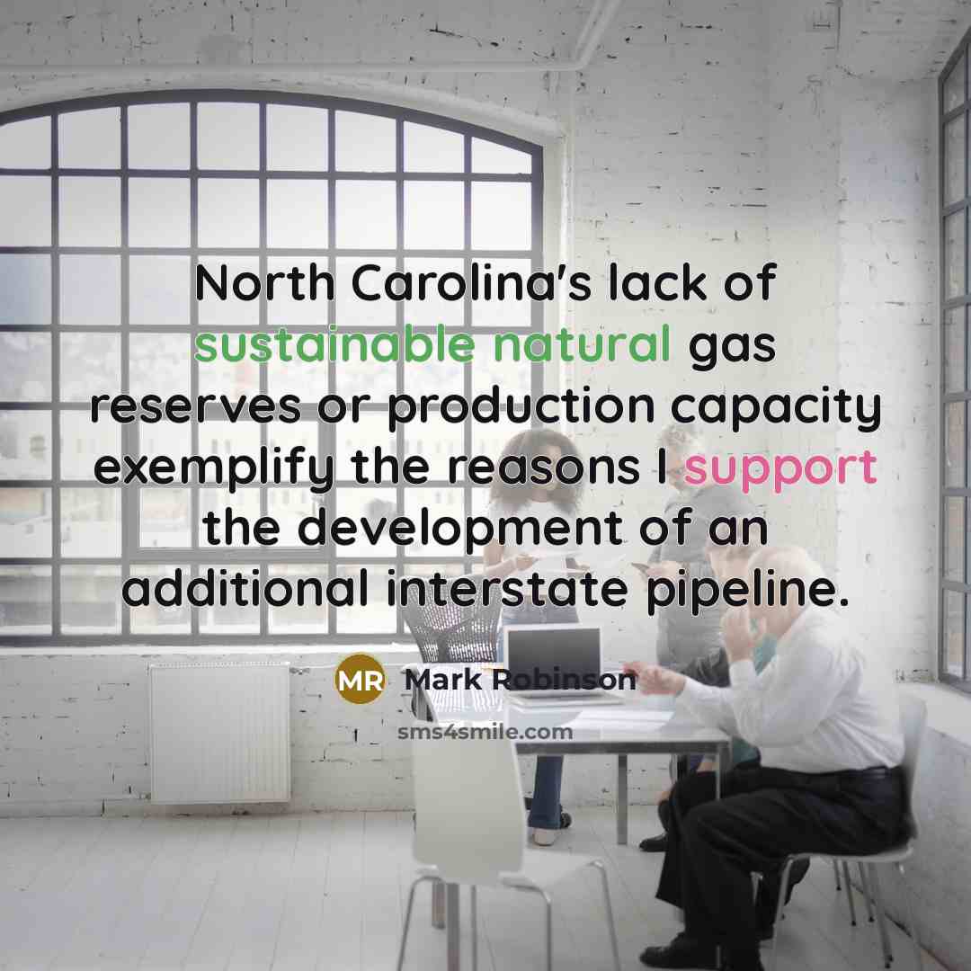 “North Carolina's lack of sustainable natural gas reserves or production…” quote by Mark Robinson