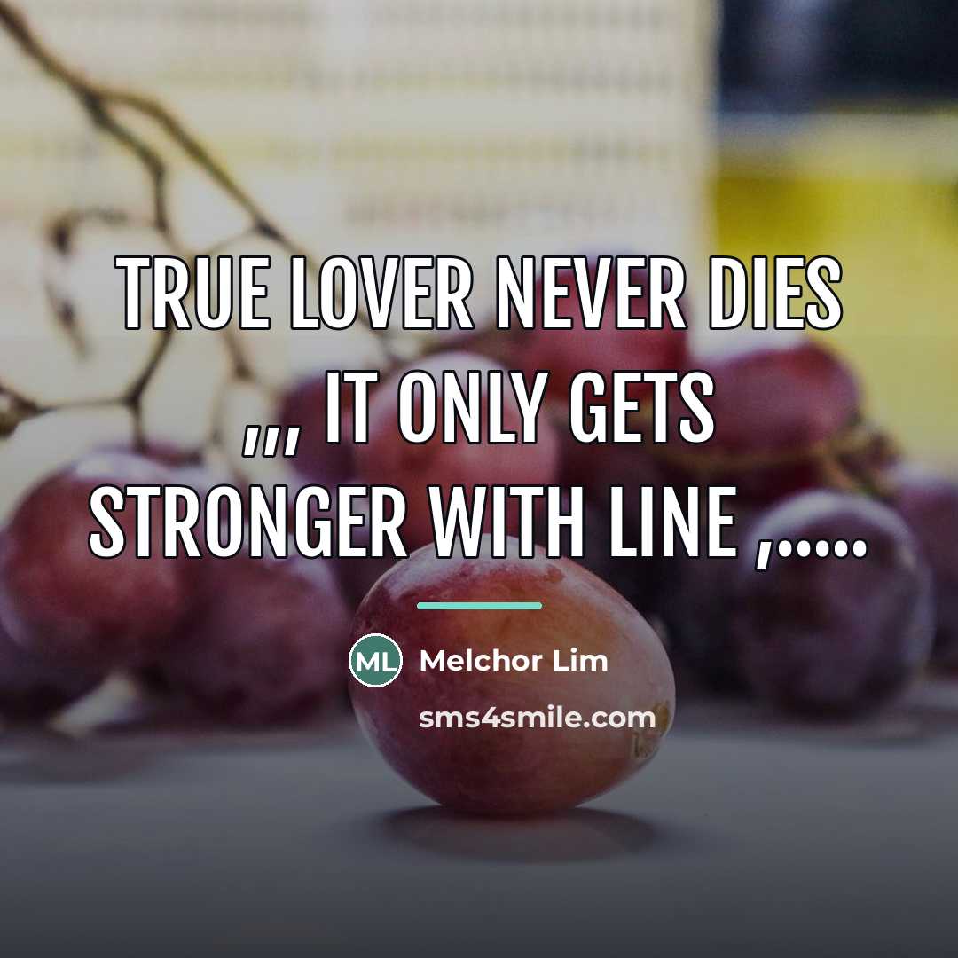 “TRUE lover never dies ,,, It only gets stronger with…” quote by Melchor Lim
