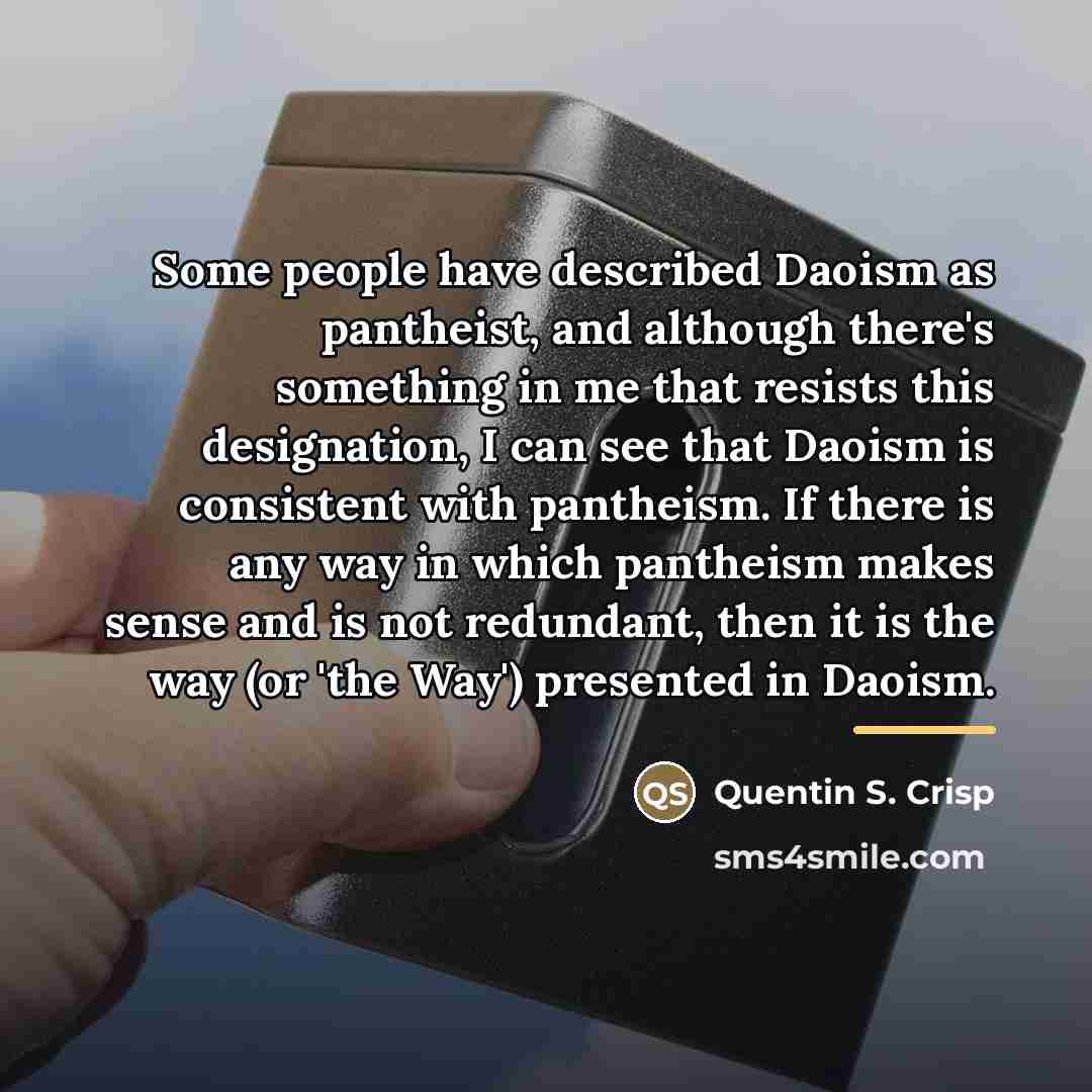 “Some people have described Daoism as pantheist, and although there's…” quote by Quentin S. Crisp