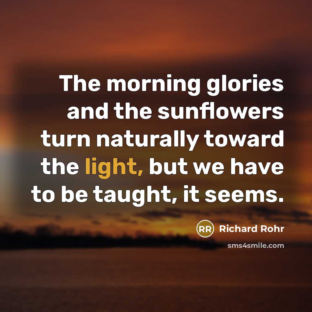 “The morning glories and the sunflowers turn naturally toward the…” quote by Richard Rohr