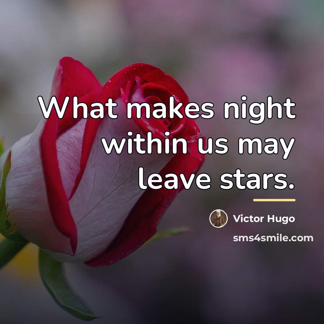 “What makes night within us may leave stars.…” quote by Victor Hugo