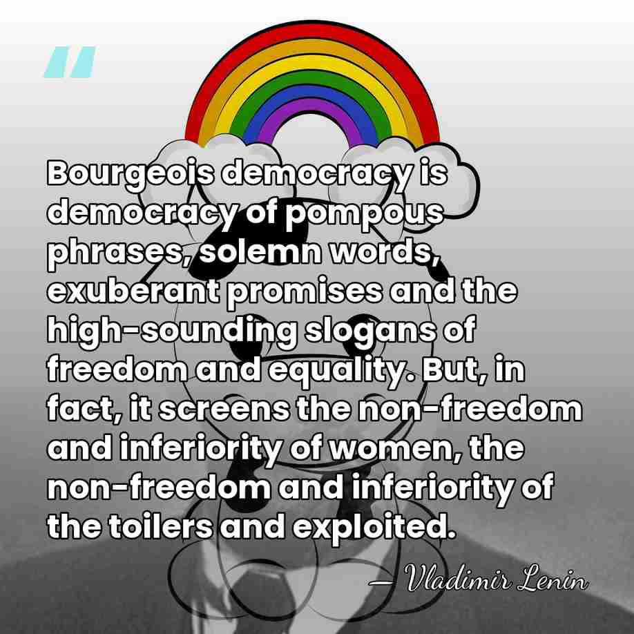 Bourgeois democracy is democracy of pompous phrases, solemn words, exuberant promises and&hellip; - Vladimir Lenin