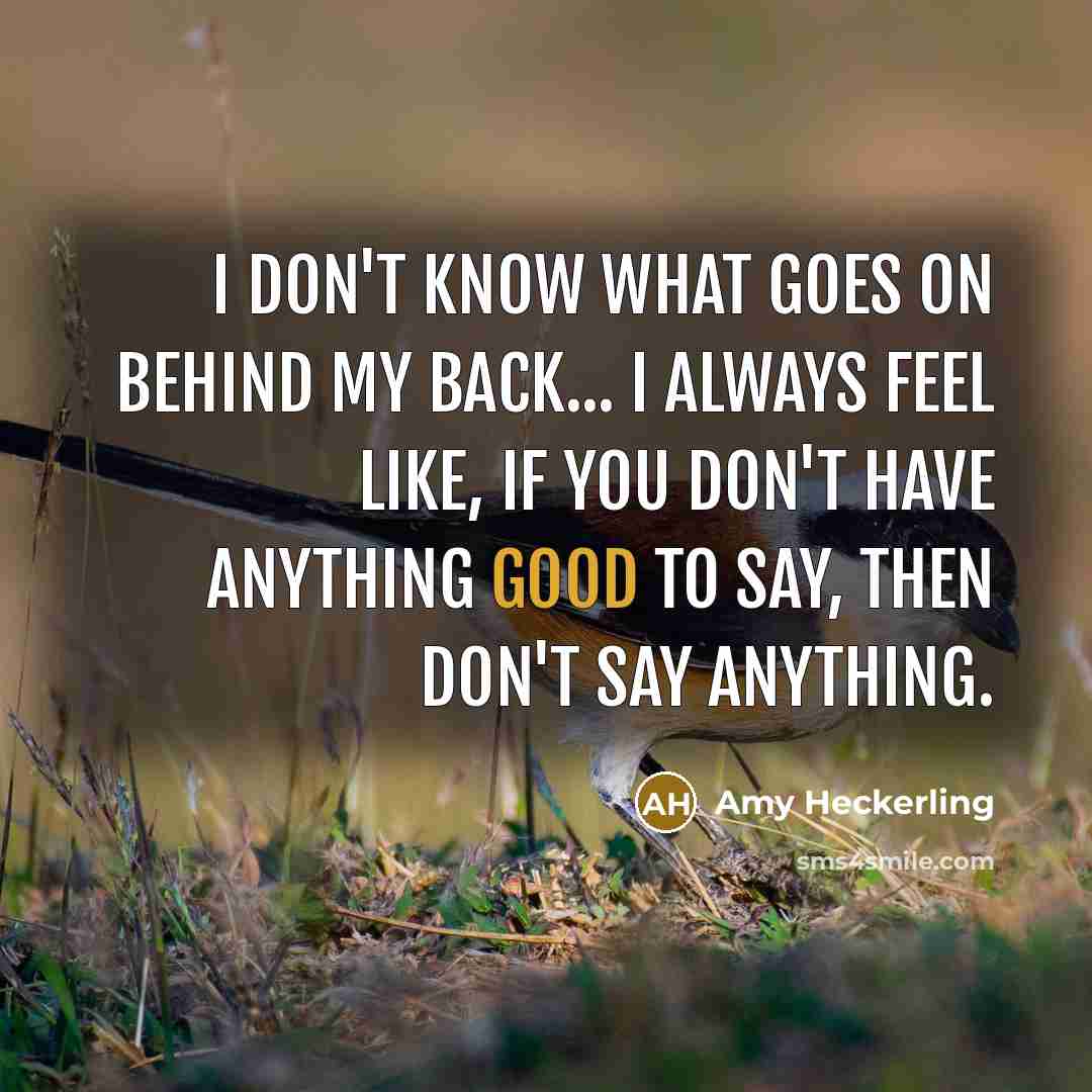 “I don't know what goes on behind my back... I…” quote by Amy Heckerling