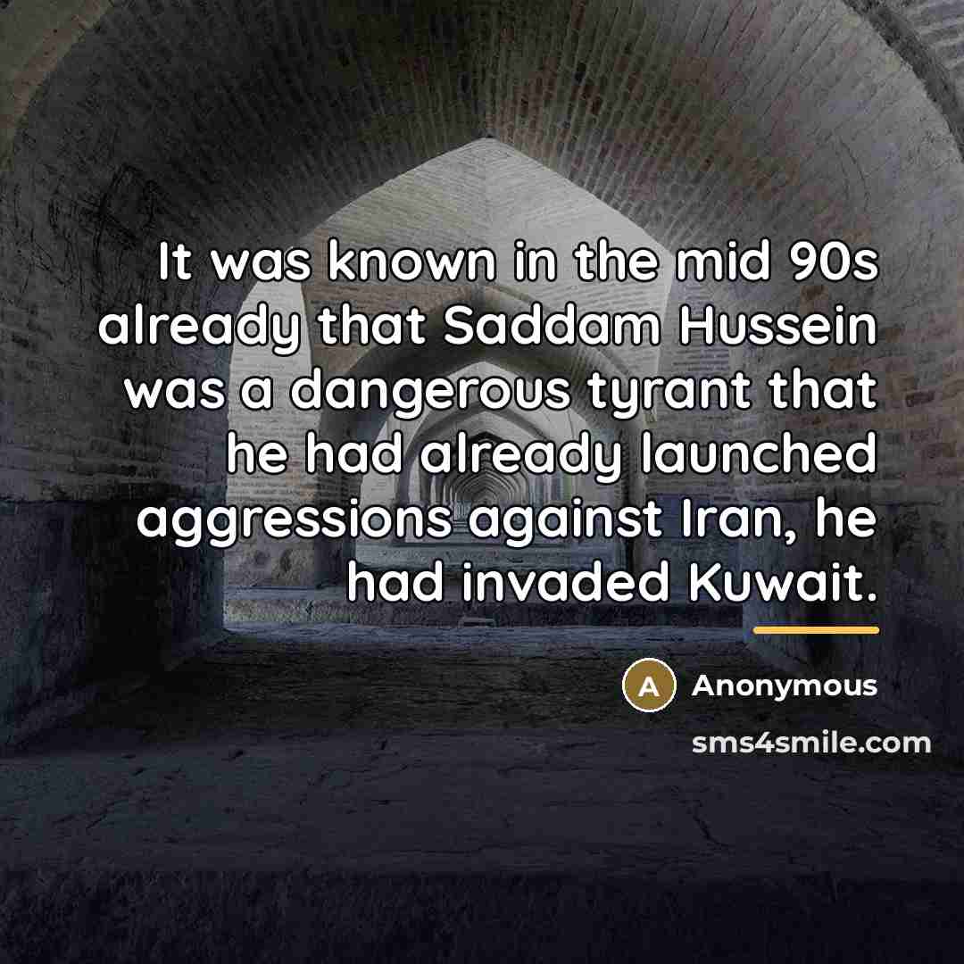 “It was known in the mid 90s already that Saddam…” quote by Anonymous