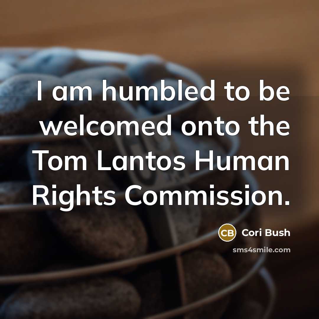 “I am humbled to be welcomed onto the Tom Lantos…” quote by Cori Bush