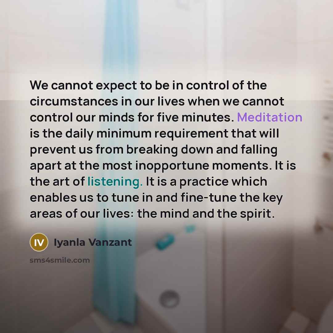 “We cannot expect to be in control of the circumstances…” quote by Iyanla Vanzant