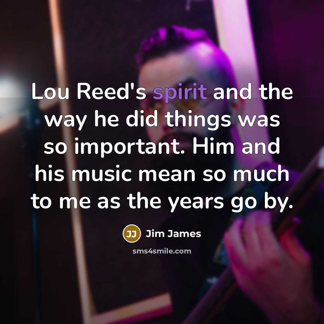 “Lou Reed's spirit and the way he did things was…” quote by Jim James