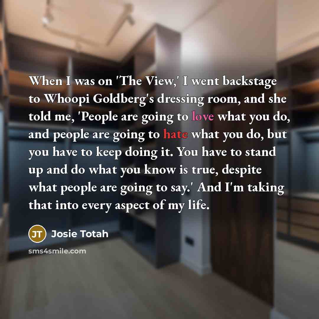 “When I was on 'The View,' I went backstage to…” quote by Josie Totah