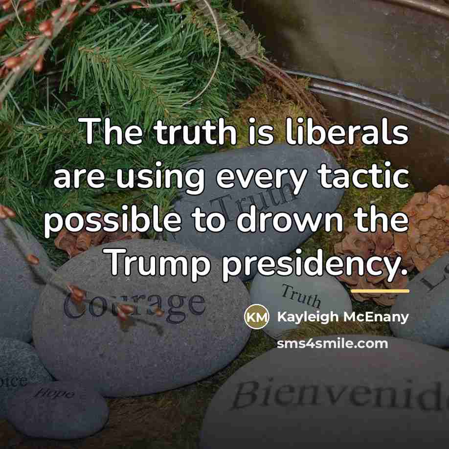 “The truth is liberals are using every tactic possible to…” quote by Kayleigh McEnany
